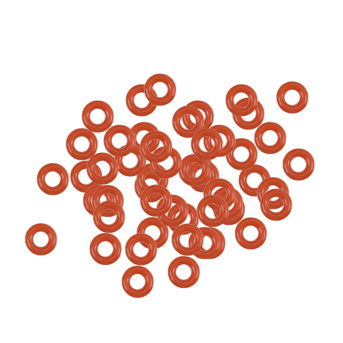 50pcs Silicone O-Ring 4mm OD 2mm ID 1mm Width VMQ Seal Rings Gasket Red