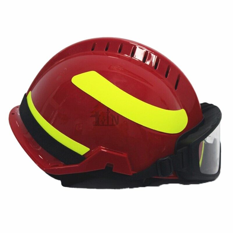 Fire Rescue Helmet with GOGGLES Fire Heat Resistant SAFETY HELMET Hard Hat NEW