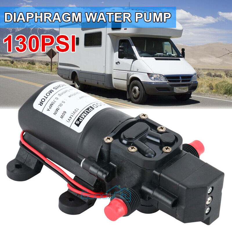 12V Water Pressure Diaphragm Pump Self-Priming Pump 70W 130PSI 5.5 GPM Boat RV