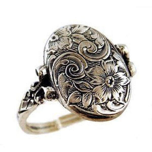 Vintage 925 Silver Rings Flower Jewelry Women Wedding Ring Gift Size 6-10