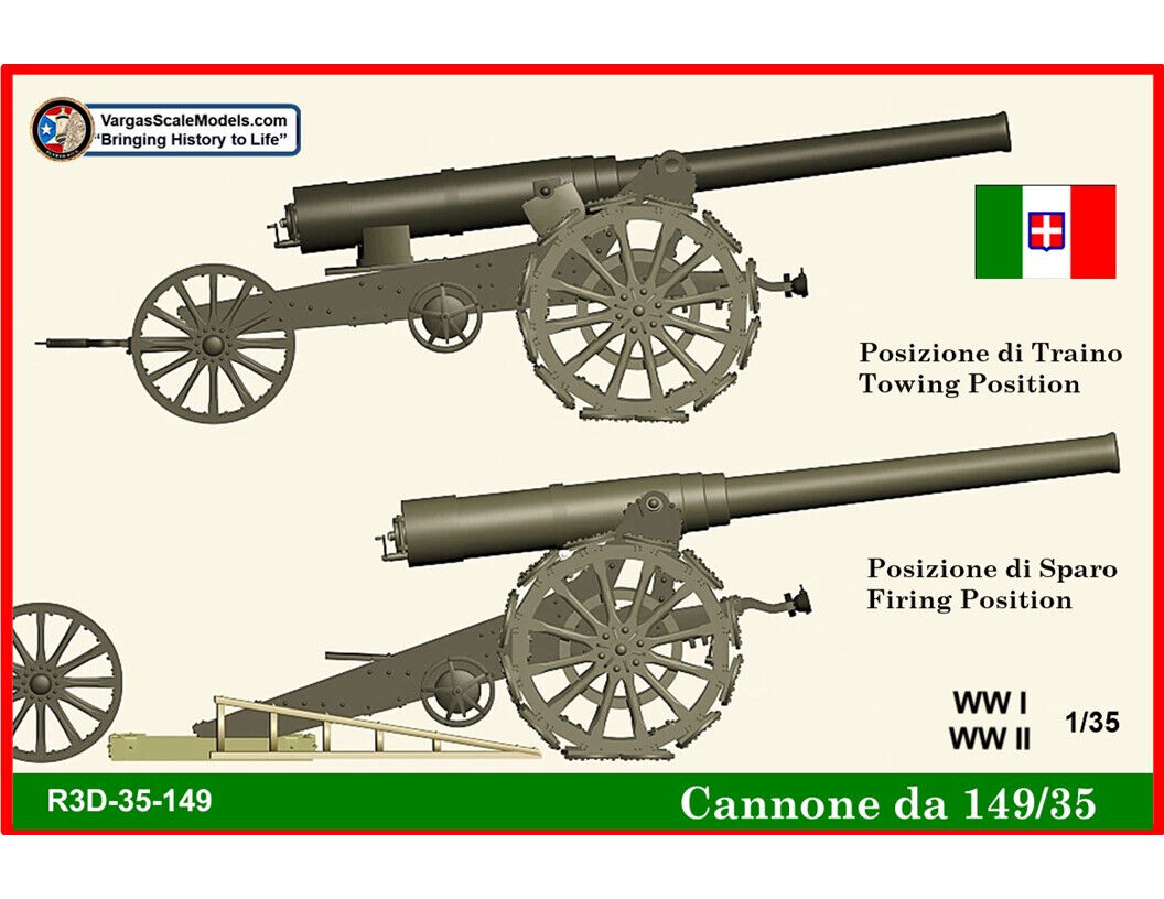 Cannone da 149/35 WW1-WW2 Italian Artillery, No Criel Resicast Takom Tamiya