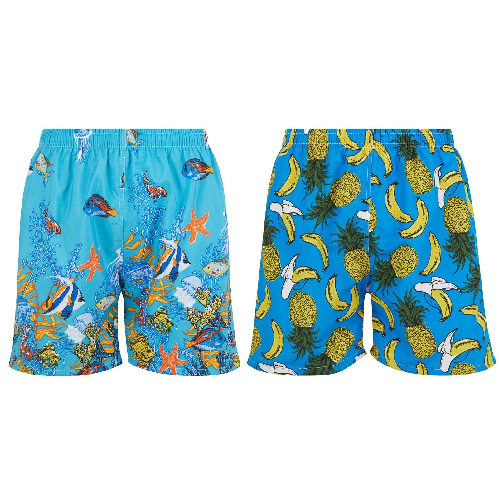 Men's Swim Trunks, Swimwear Beach Shorts, Adult Bathing Suit Mesh Lining, 2-Pack