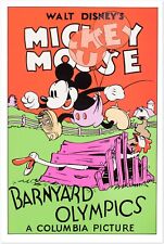Disney Mickey Mouse Vintage Movie Poster, Barnyard Olympics, 1930's Era  picture