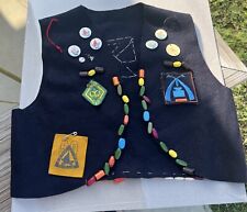 Vintage Campfire Girls 1960’s Youth Handmade Beaded, Buttons, Patches, Vest. picture