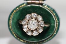 Antique Circa 1900s Ottoman 8k Gold Natural Rose Cut Diamond Decorated Ring picture