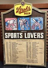 Vintage 1974/75 Detroit Pistons Stroh’s Beer Advertising Wall CalendarRARE picture