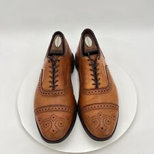 Allen Edmonds Strand Men Size 10EEE Brown Leather Wing Tip Oxford Dress Shoe picture