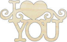 I Love You Heart - Laser Cut Wood Shape VAL29 picture