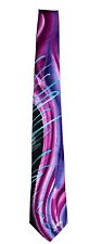Men's Jerry Garcia Designer Abstract Pattern Necktie -  Black Pink Purple - NWT picture