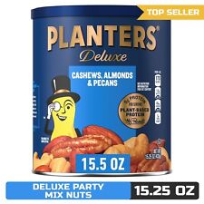PLANTERS Deluxe Cashews, Almonds & Pecans, Party Snacks, 15.25 Oz Canister picture