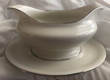 Vintage Nobility China Queen's Bouquet Gravy Boat with Attached Under Plate EUC picture