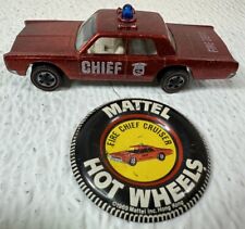 Vintage Hot Wheels Redline 1968 Glossy Red Fire Chief Cruiser WHT Interior picture