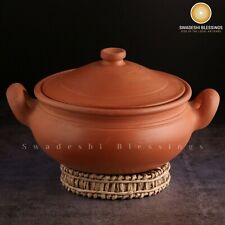 Unglazed Earthen Cookware/ LEAD-FREE Clay Pot For Cooking/ Curry Pot, Kadai 3L picture