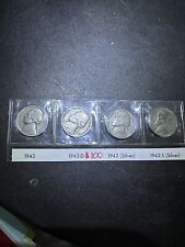 1940 p d s jefferson nickels 4 Coins picture