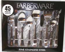 FARBERWARE 45 Piece Stainless Steel Silverware (Full Set, Service for 8) NEW  picture