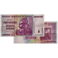 SALE LOT OF TEN - 500 Million Zimbabwe Banknotes 2008 AA/AB Series CIRCULATED picture