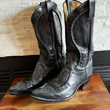 Vintage Dan Post Phoenix 16660 Black Leather Cowboy Men's Western Boots US 10D picture