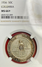 NGC MS-66+ ORIG TAB TONING 1936 COLUMBIA, SC COMMEMORATIVE HALF MINTAGE 9,007 picture