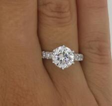 2 Ct Pave 6 Prong Round Cut Diamond Engagement Ring VS2 G White Gold 14k picture