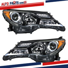 For 2013-2015 Toyota RAV4 Halogen Headlights Assembly Black Clear Left&Right picture