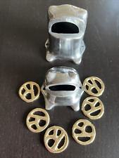 Juego de Rana Aluminio 2 Ranas & 6 Argollas de Bronce Imported -Frog Game - picture