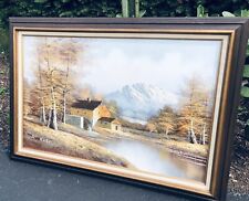 Beautiful stunning Original landscape oil painting  Large 42x31 Signed H.Wilson picture