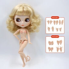 Blythe Doll Blonde Curly Hair Glossy Face Nude 12
