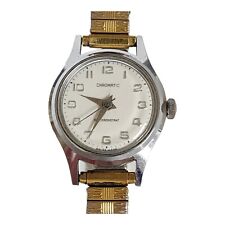 Vintage Chromatic F3104 Swiss Made Women's Watch 28mm Stretch Band - New Battery picture