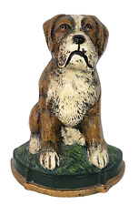 Vintage Boxer Bulldog Painted Cast Iron Doorstop Paperweight Dog 5