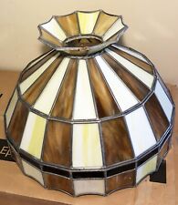 Antique Orange Creamsicle Tiffany Style Lamp Stained Glass 19 3/8