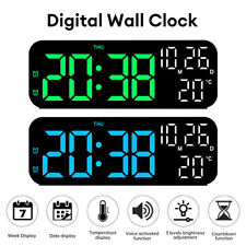 Large LED Digital Wall Clock Temperature Date Display Electronic Wall Clock US picture
