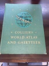 Vintage 1947 Coller's World Atlas and Gazetteer Geographical Hardcover Book M24 picture