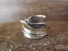 Navajo Indian Adjustable Sterling Silver Feather Ring - Chris Charley picture