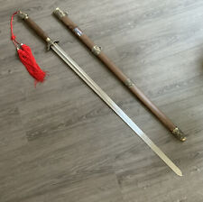 Chinese Kungfu Tai Chi WuShu Stainless Spring steel Straight Double Edge Sword picture