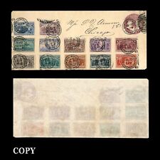USA 1893 COLUMBIAN STAMPS ON COVER TO CHICAGO 1¢- $1.00   USED REPRODUCTION picture