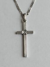 Sterling Silver Cross Pendant Necklace 18