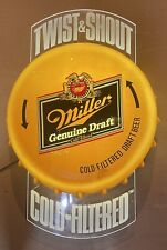 Retro Miller Genuine Draft Twist And Shout Bottle Cap Light Original Condition picture
