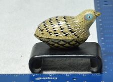 Cloisonné Quail Box Chinese Early 20th Century Turquoise Enamel w/Stand picture