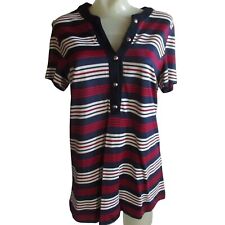 Vintage Womens Top Medium 1960s Mod Striped Pullover Frock Slinky Stretch Nylon picture