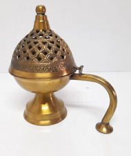 Lobandan Vintage Brass  Incense Burner with Handle (Golden) picture