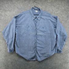 VTG Beltex Shirt Mens 3XL Blue Sanforized Chambray Button Up Made in USA 50s 60s picture