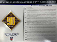 2022 Washington Commanders 90th Anniversary Willabee & Ward Patch With Stat Card picture