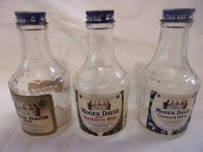 3 Different Old Vintage MOGEN DAVID 4 OUNCE WINE BOTTLES with Labels Intact picture