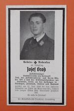 WW2 German Death Card Air-Force Paratrooper Veteran of Norway, Finland & Italy picture