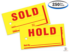 Red and Yellow Mini Sold/Hold Tags - 4.75 x 2.38 Inch Size (250 Per Pack) picture