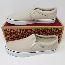 VANS ASHER Canvas Tan Slip On Skate Shoes Sneakers VN0A45J8K1T Men Size 10.5 NWB picture