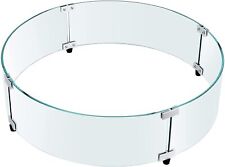 Round Fire Pit Wind Guard 24 x 24 x 6 Inch Tempered Glass Fence picture