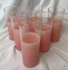 Vintage Blendo Frosted Pink Glass Set Of 6 READ picture