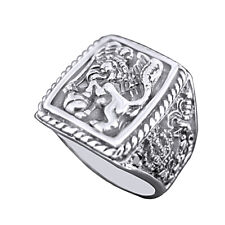 925 STERLING SILVER GRAND LION & COBRAS MEN RING SOLID picture