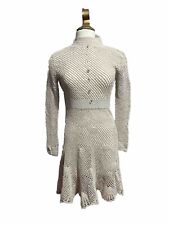 Vintage Y2K Betsey Johnson Crème Off White Crochet Glass Bead Dress Medium picture